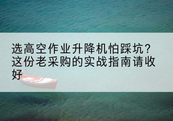 延边高空作业升降机厂家推荐-选高空作业升降机怕踩坑？这份老采购的实战指南请收好